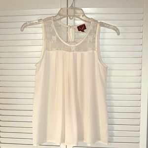 Girls Hearts Cream Blouse/ Top